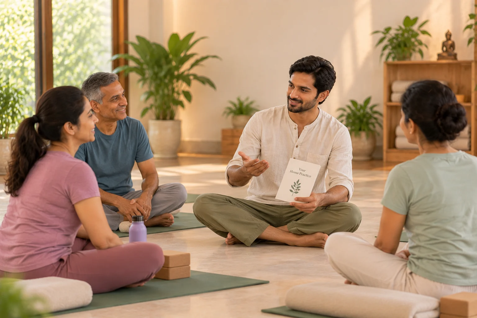 Teacher planning a routine with students