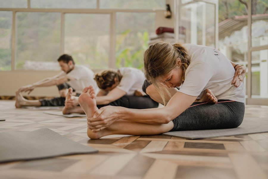 Morning group Yoga batch practising together at Anahat Yoga in Pune