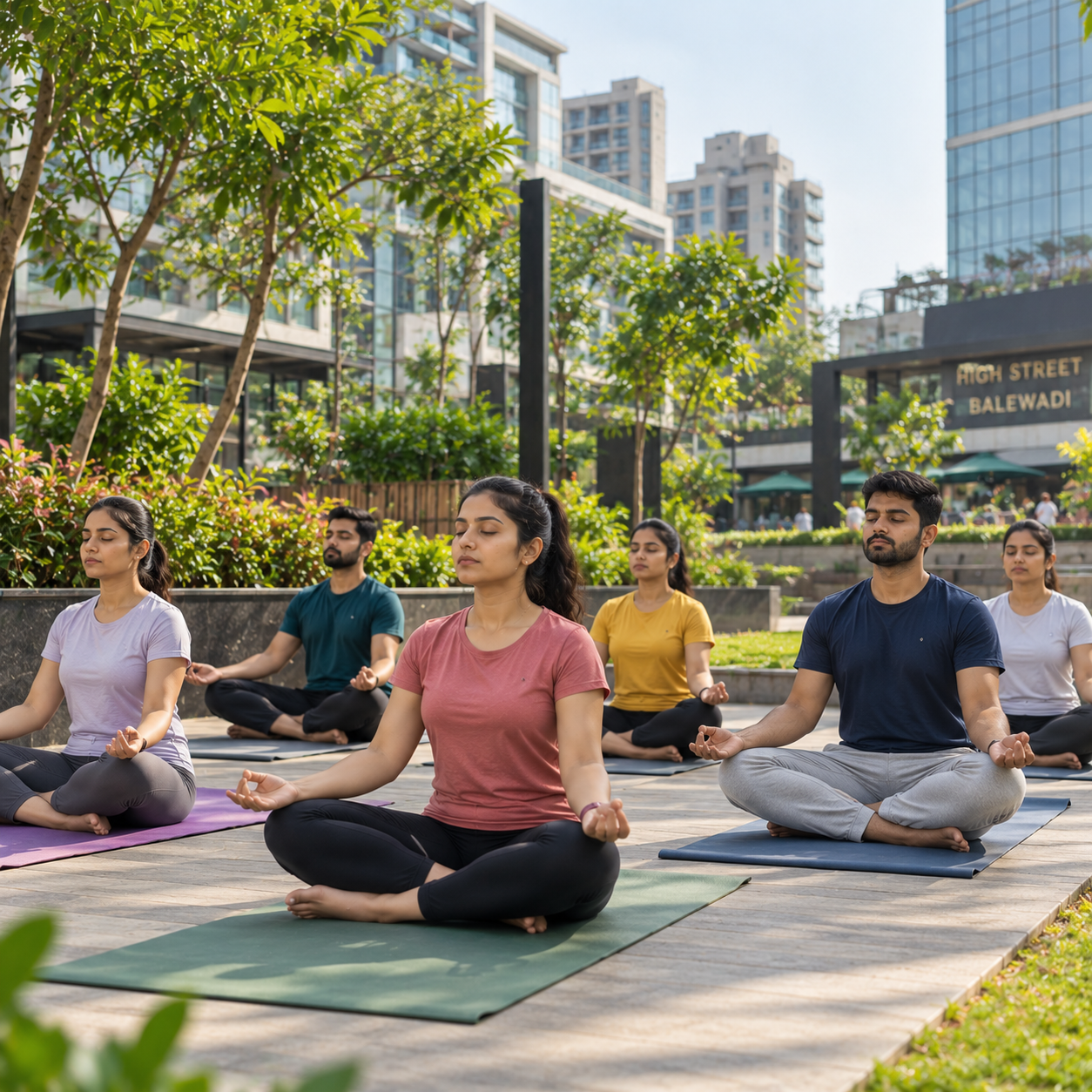 Yoga practice at the Anahat Yoga Balewadi studio